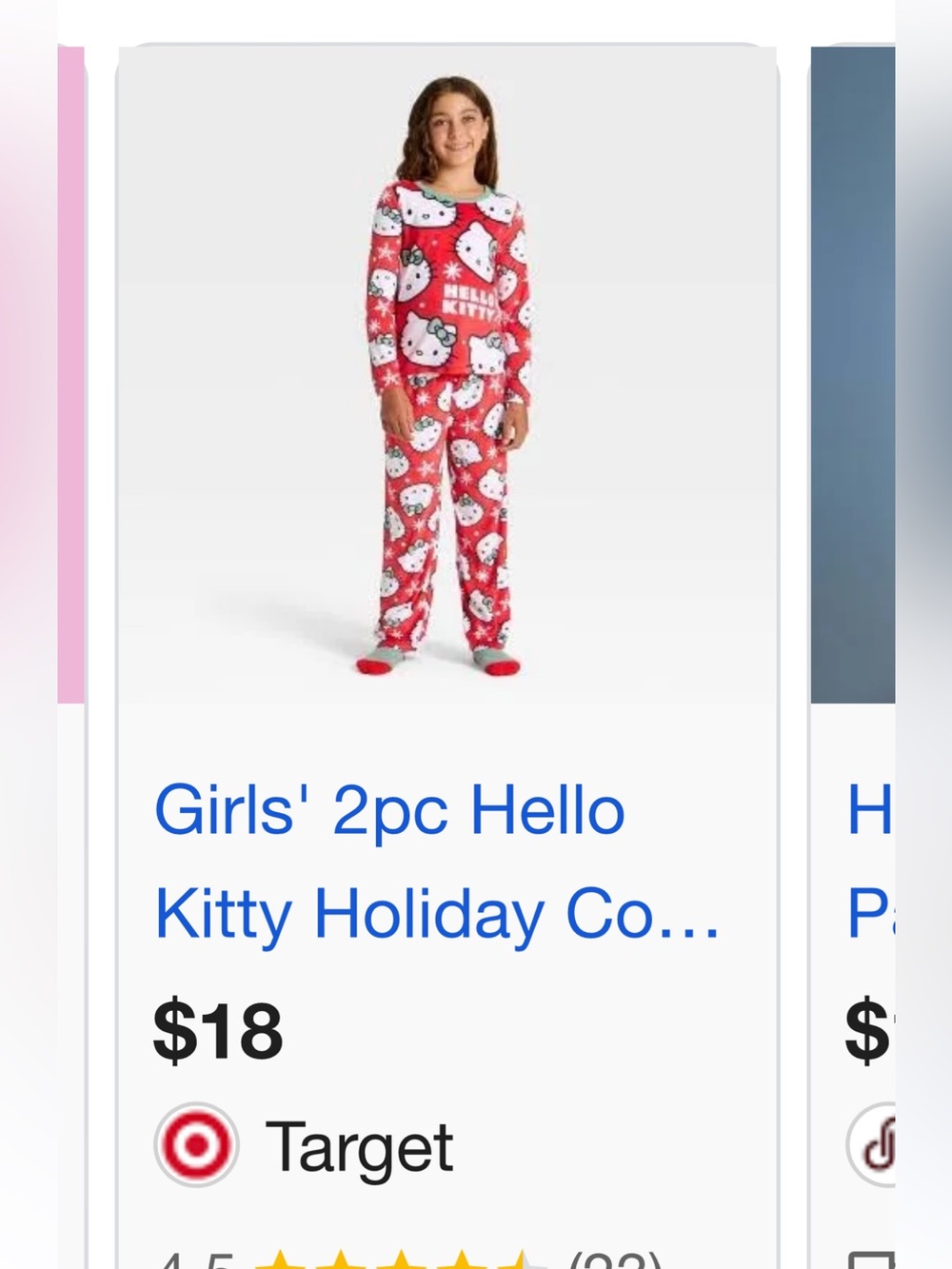 Hello Kitty Red and Green Bows Girls' Pajamas, 2 pieces, XS 4/5